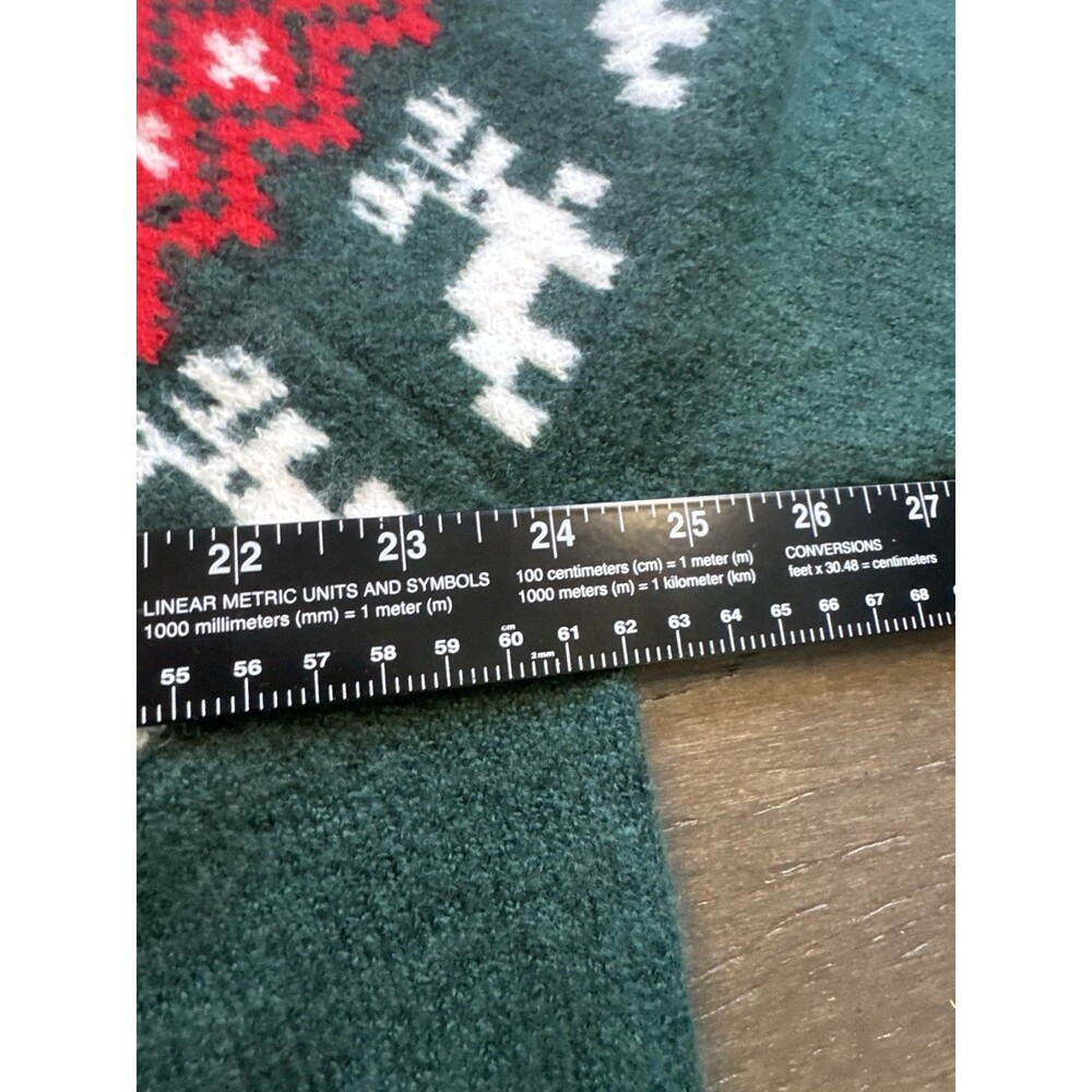 Vince Camuto Women XL Holiday Christmas Sweater Green Fair Isle Reindeer NWT - Picture 6 of 10
